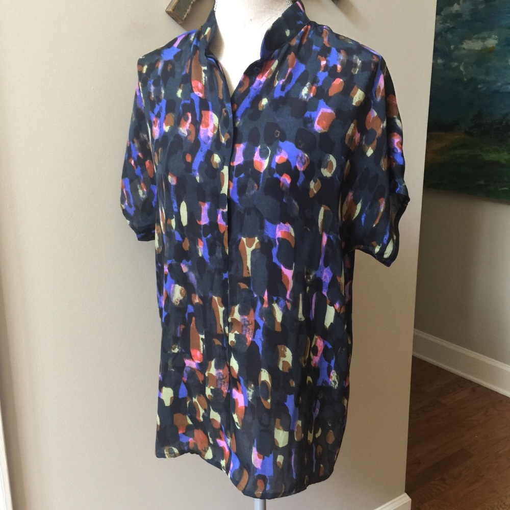 CAbi Abstract Print Tunic Blouse